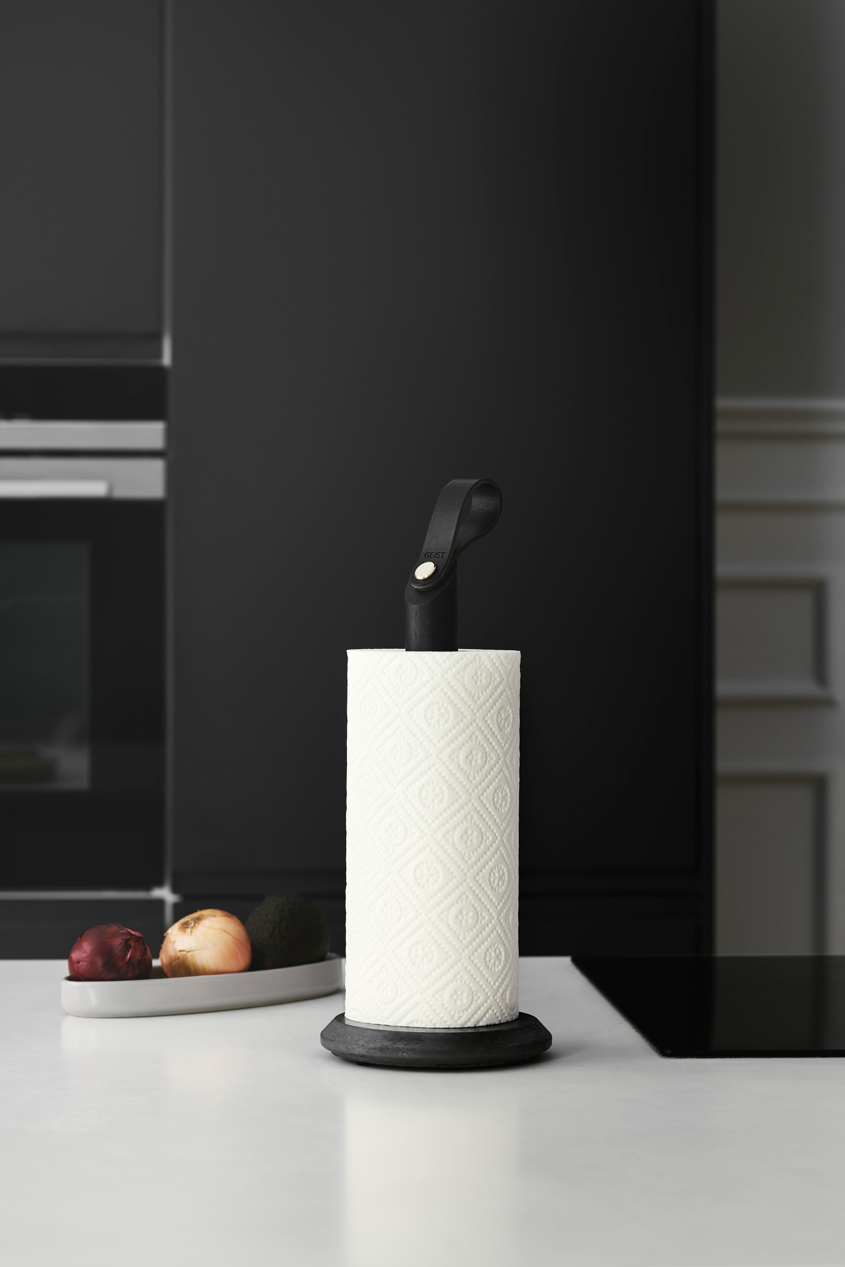 GRAB Küchenrollenhalter Schwarz Eiche