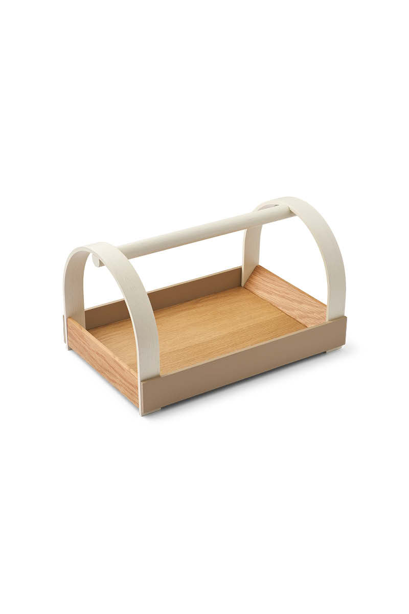 KYDO Tablett Eiche Beige Weiß