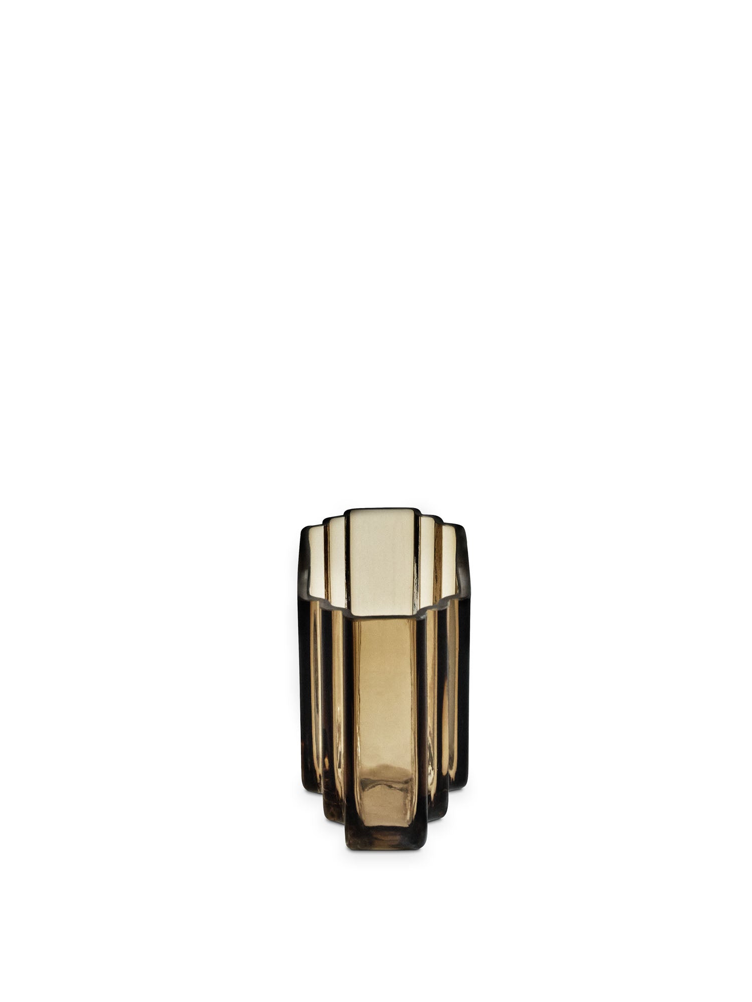 VIMA Vase Oval Rauchglas