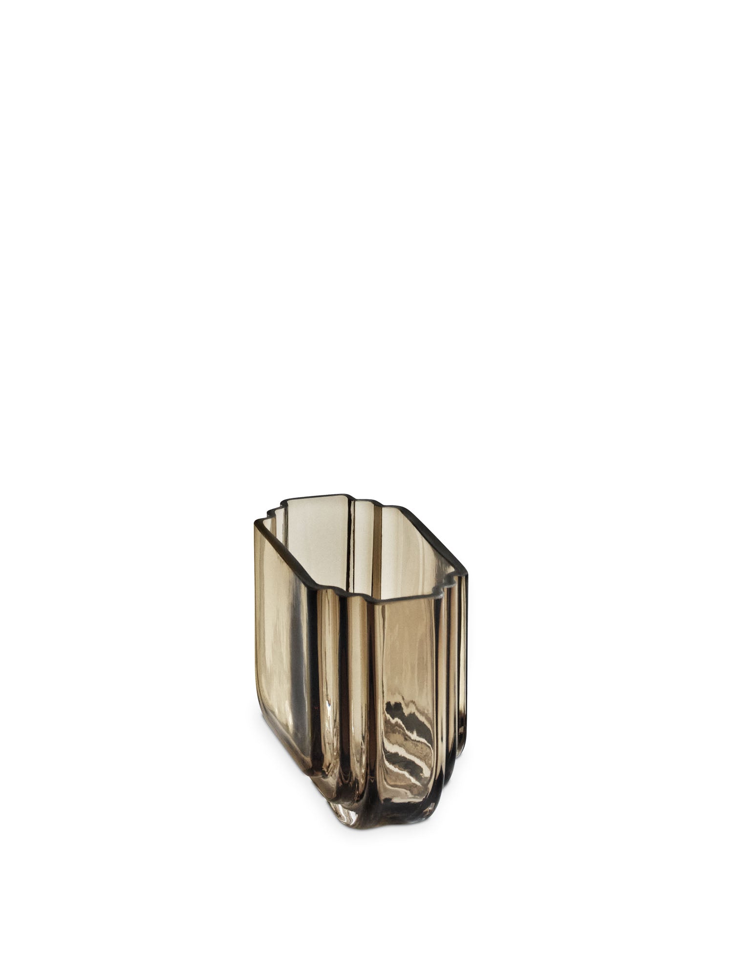 VIMA Vase Oval Rauchglas