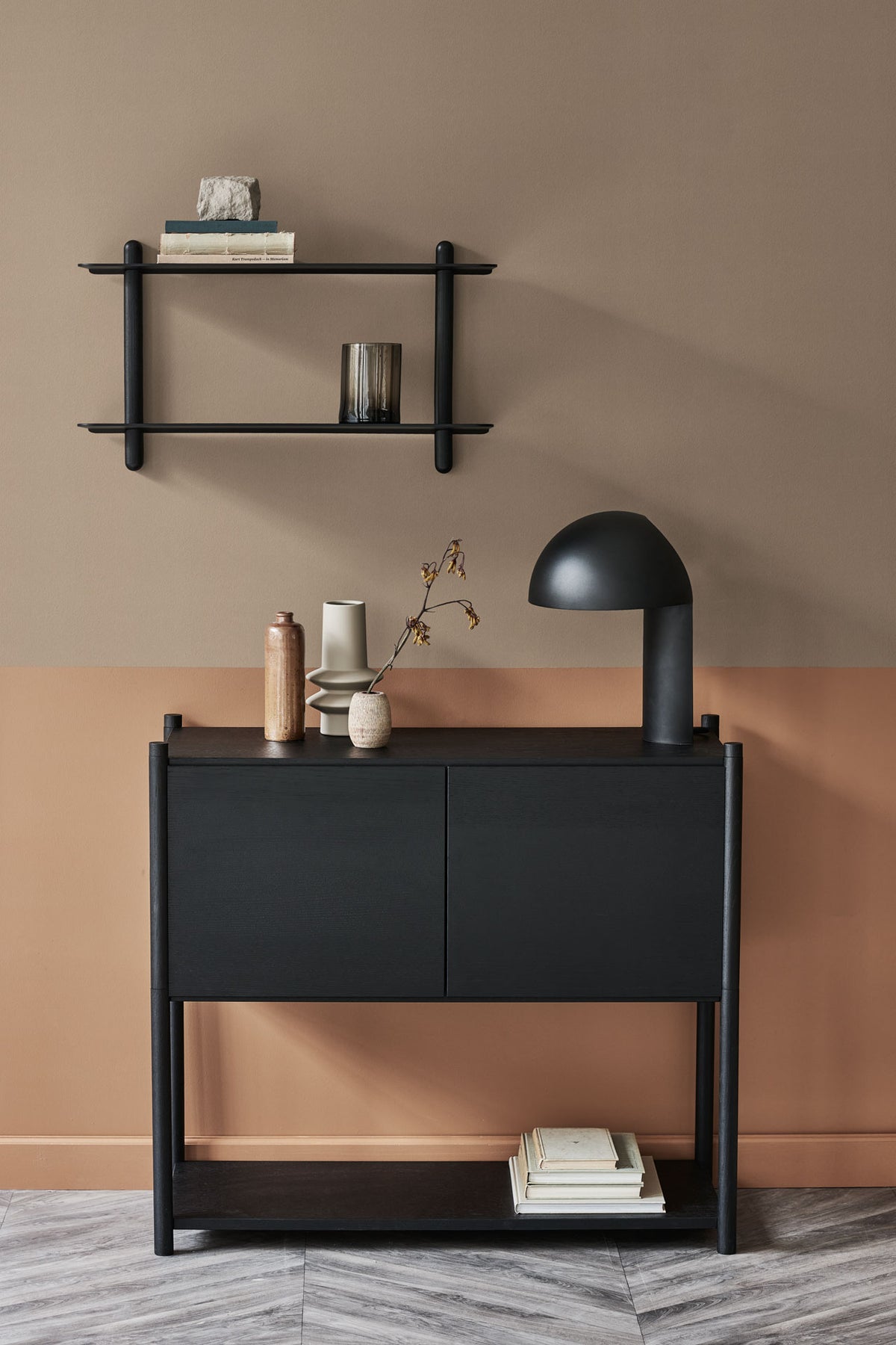 NIVO Regal Groß F Schwarz-Esche Schwarz