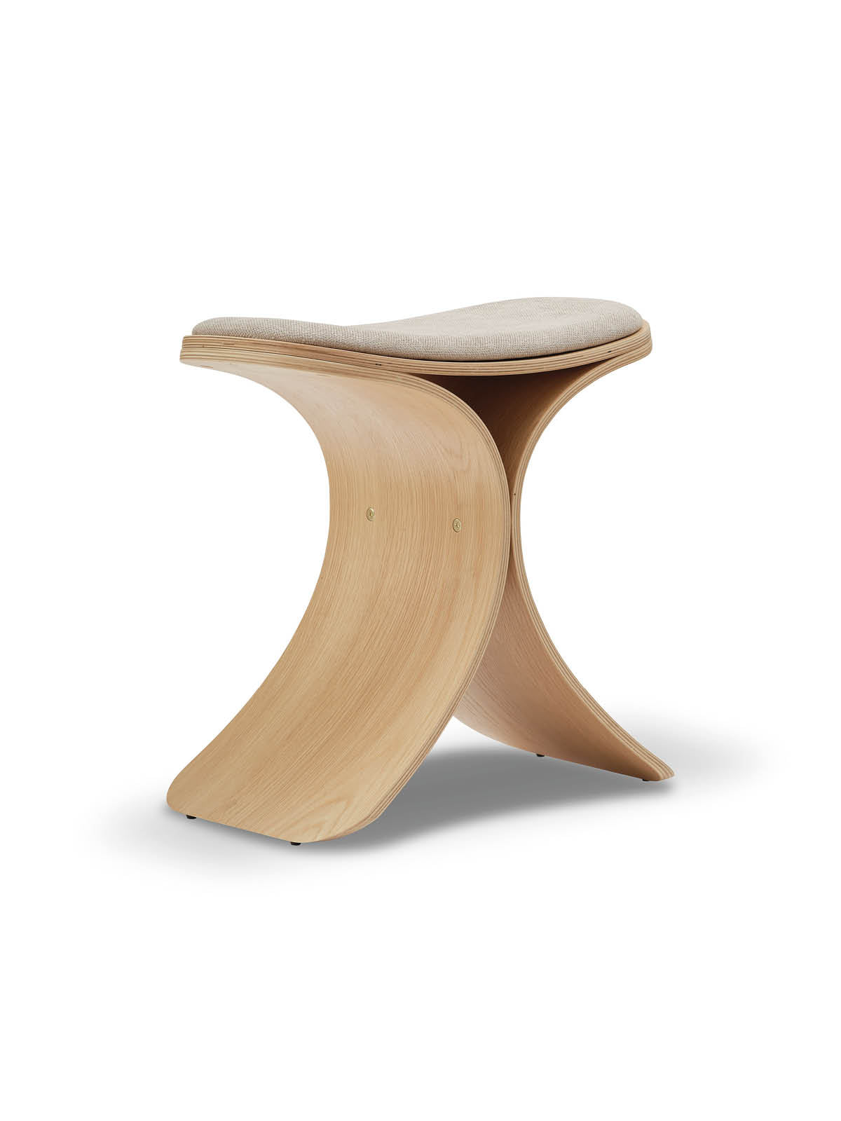 LUNO Hocker Eiche Beige Textil
