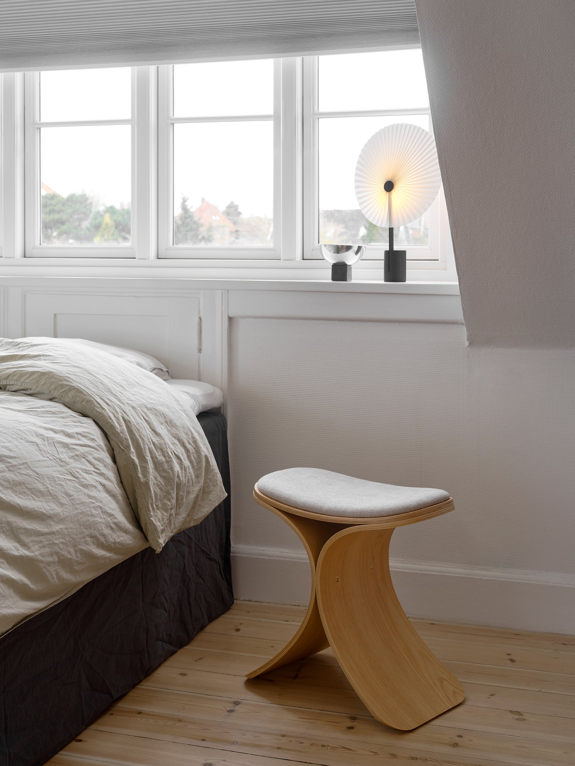 LUNO Hocker Eiche Beige Textil