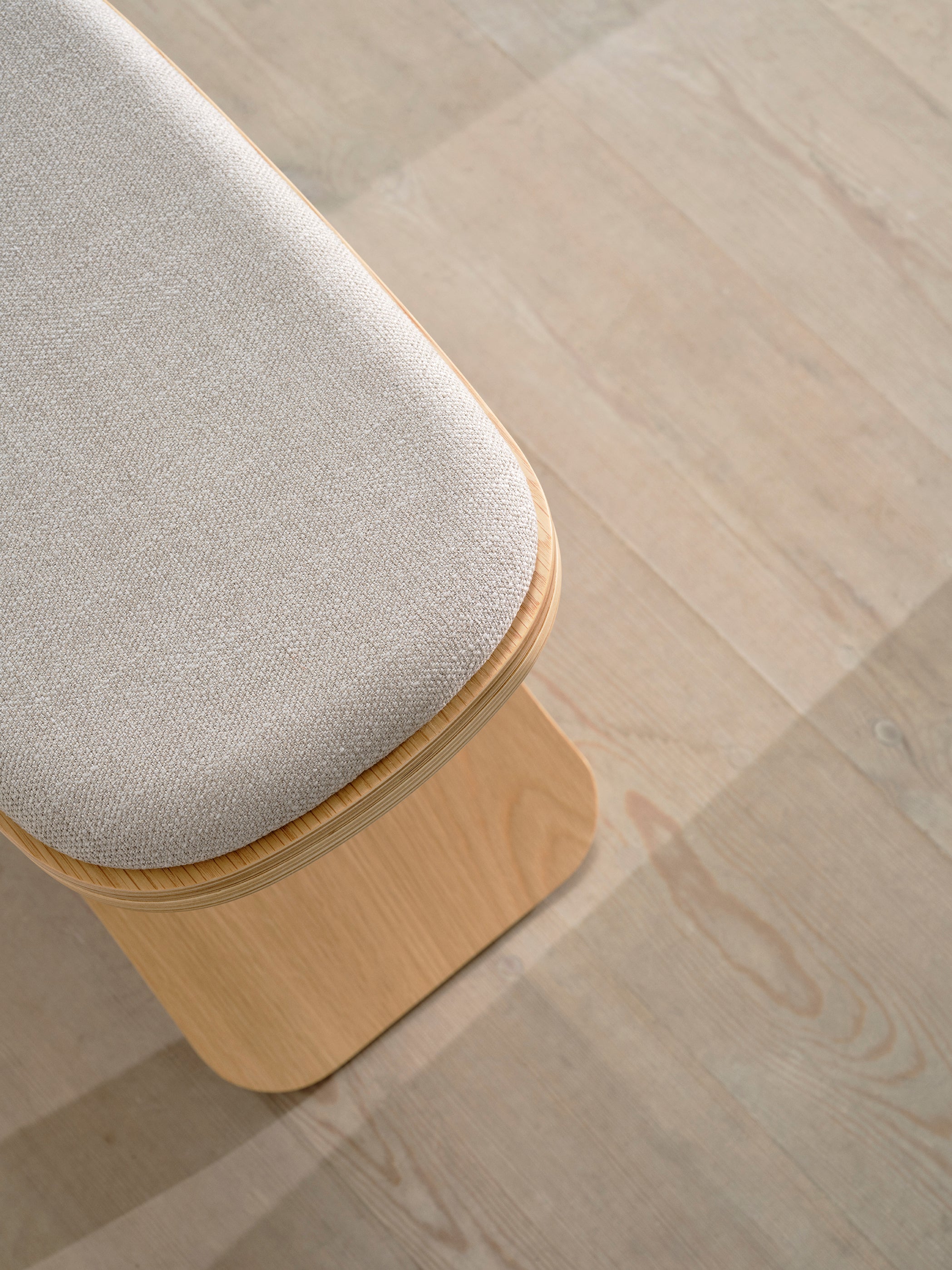 LUNO Hocker Eiche Beige Textil