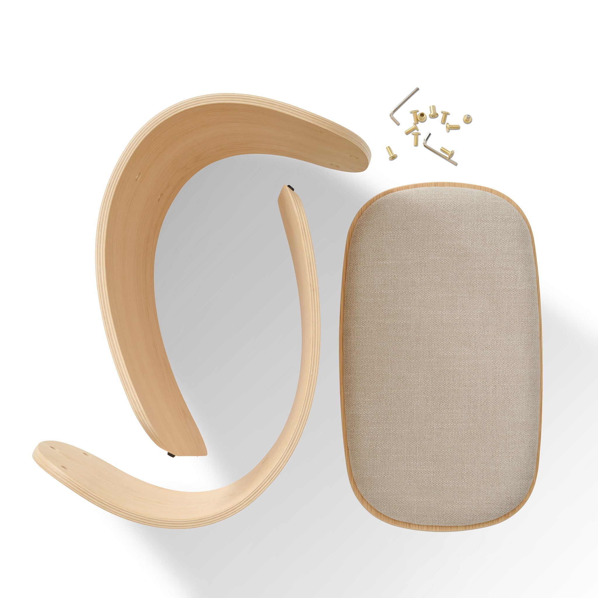 LUNO Hocker Eiche Beige Textil