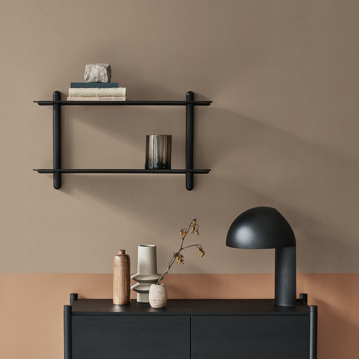 NIVO Regal Groß F Schwarz-Esche Schwarz