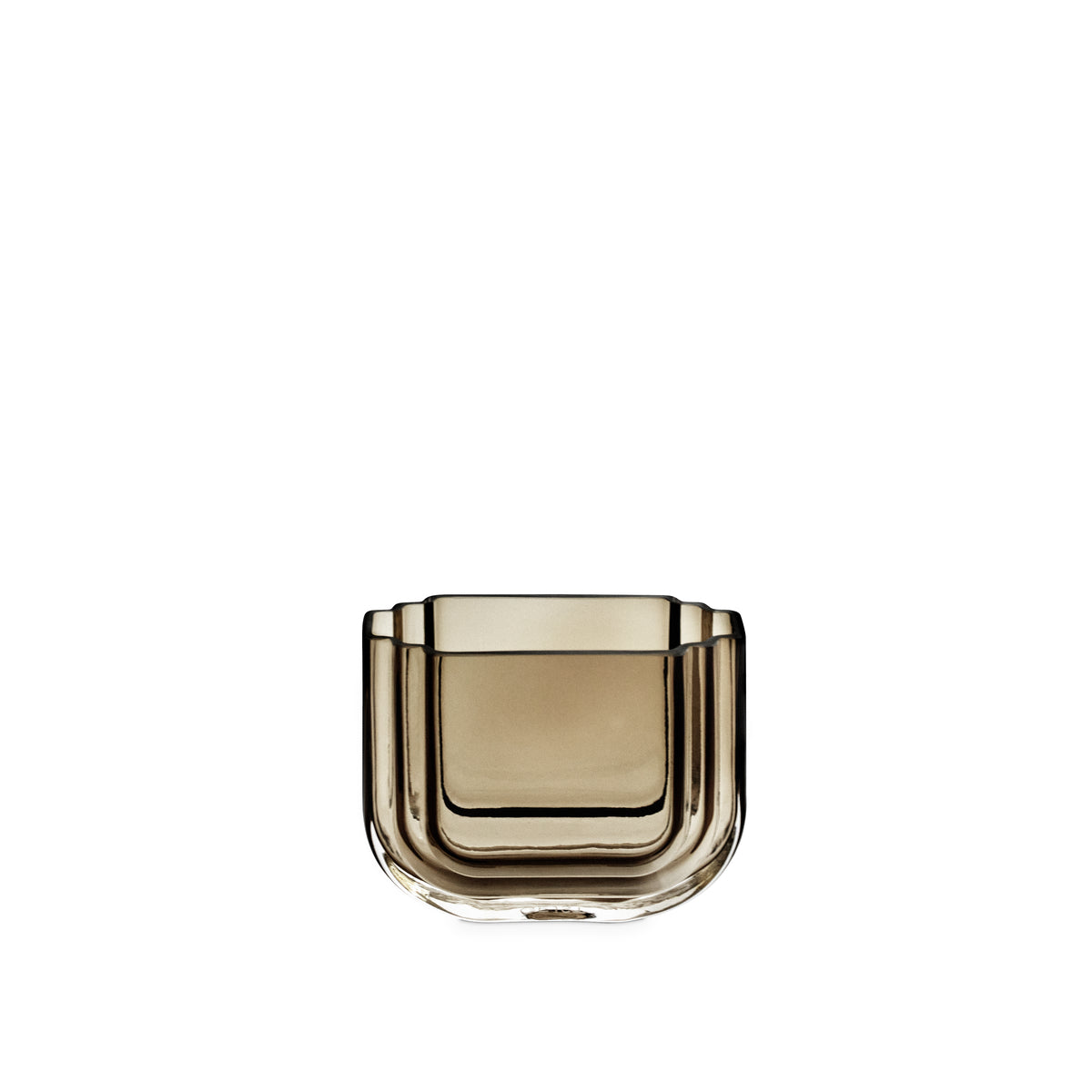 VIMA Vase Oval Rauchglas